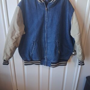 Dickies Blue Denim Jacket with Tan Sleeves